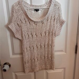 Express Beige Knit Scoop Neck Sweater